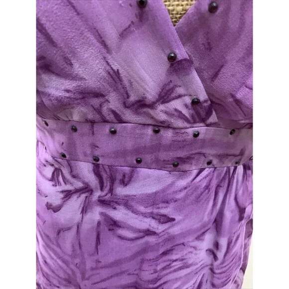 VtG Jonathan Martin 100% Silk Dress Y2K Fairy Babydoll Purple Sheer Sz 6 NWT - Picture 5 of 16